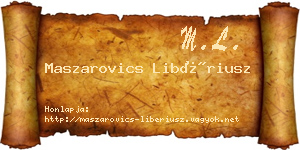 Maszarovics Libériusz névjegykártya